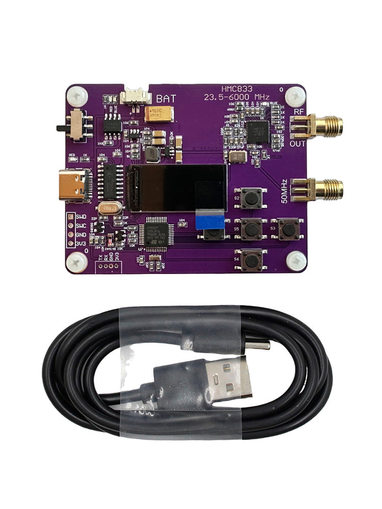 6GHz RFSignal Generator 23.5MHZ-6000MHz Keypad 0.96in OLED Screen Display HMC833