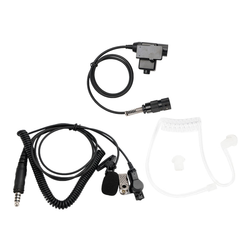 7.1-A3 Transparent Air Tube Headset w Mic For AN/PRC-152 AN/PRC-148 U329 Radio