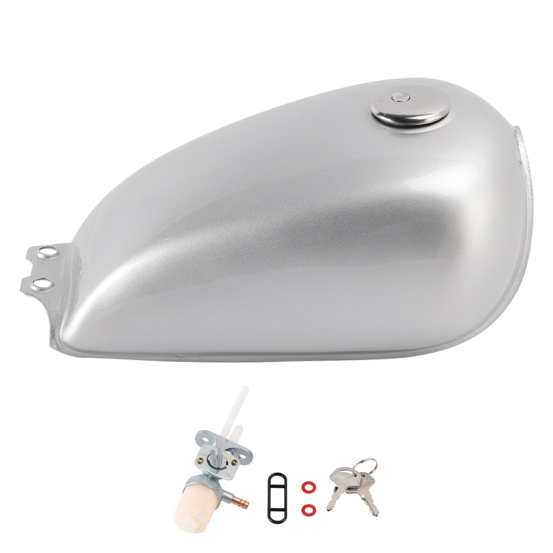 Silver Cafe Racer Bobber Gas Tank Motorcycle Fuel Retro Classic For Suzuki GN125