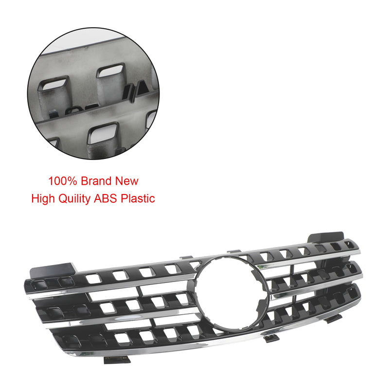 Front Grille Grill Fit Mercedes ML-Class W164 2005-2008 Chrome/Black