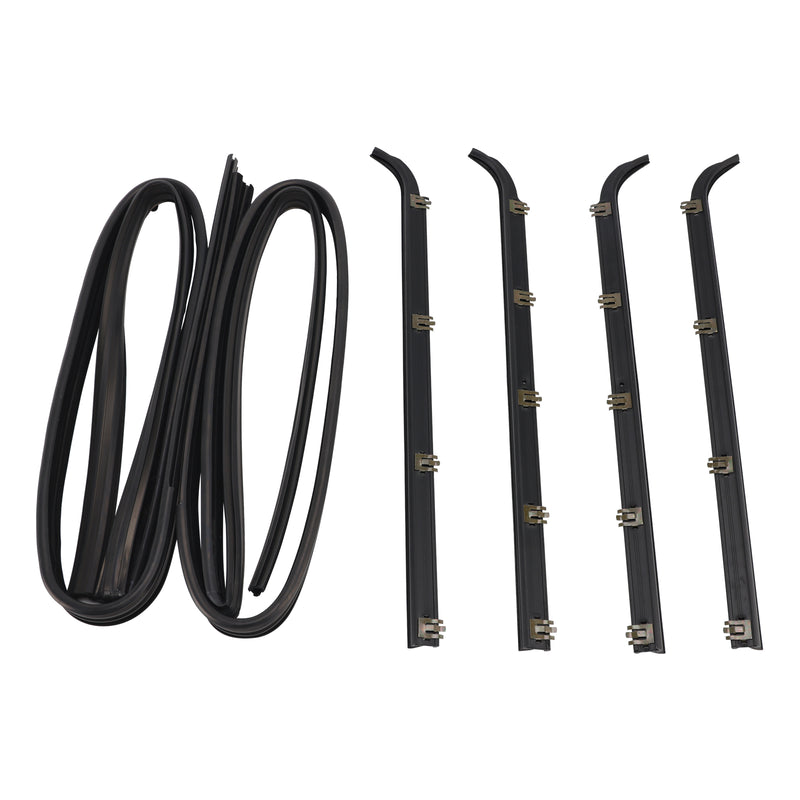 4PCS Door Window Seal Belt Weatherstrip+2PCS Seal Kit For Ford F150 F250 F350