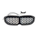 2019-2024 Fit BMW 1 Series F40 Diamond Front Kidney Grill Grille Gloss Black