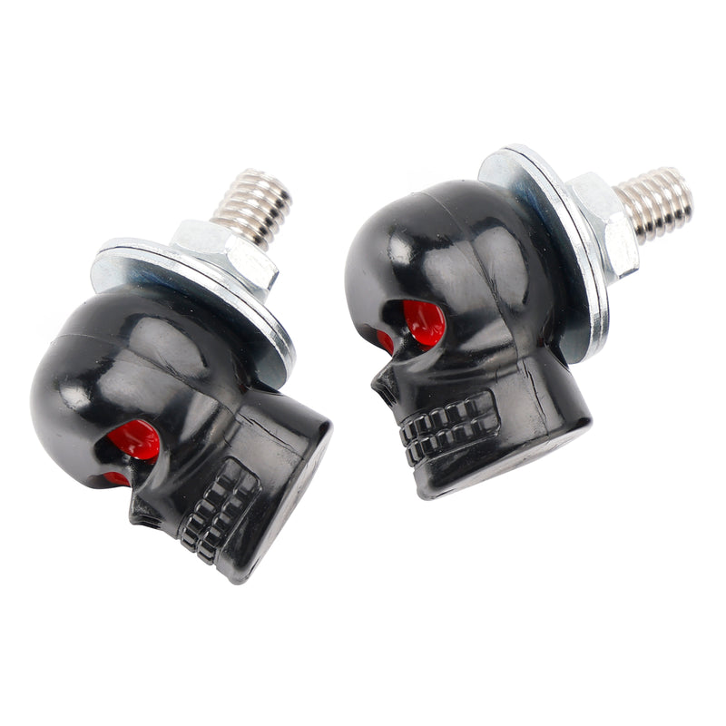 M6 Plastic Custom Head Skull License Plate Frame Screws Bolts Hardware Black X2