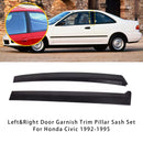 Left&Right Door Garnish Trim Pillar Sash Set SLJ-1173A-BK For Honda Civic 92-95