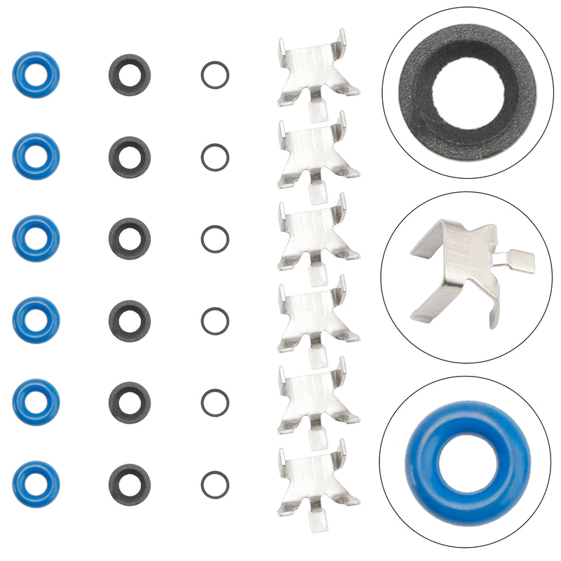 6PCS Fuel Injector Repair Seal Kit fit Ford F150 3.5L Turbo EcoBoost 2011-2016