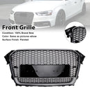 RS4 Style Front Bumper Grille Grill Fit Audi A4 S4 B8.5 2013-2016 w/ Quattro