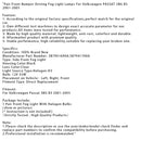 Pair Front Bumper Driving Fog Light Lamps For Volkswagen PASSAT 3BG B5 2001-2005