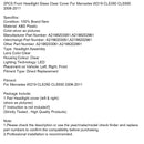 2PCS Front Headlight Glass Clear Cover For Mercedes W219 CLS350 CLS500 06-11