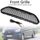 Matt Black Front Bumper Grill Grille Fit Ford Transit MK8 2015-2018 Raptor w/LED