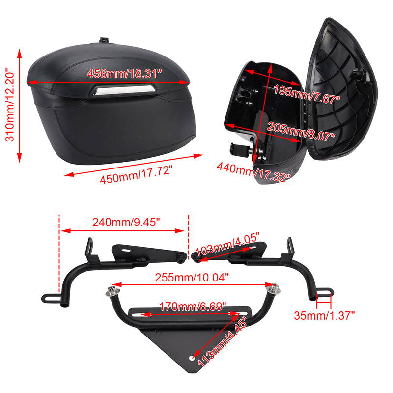 Side Saddle Bag Mounting Bracket Black Fit For Sportster 883 1200 X48 04-25