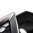 Silver Front Bumper Lower Fog Grille Cover Fit Audi A4 B9.5 S-Line 2020-2024