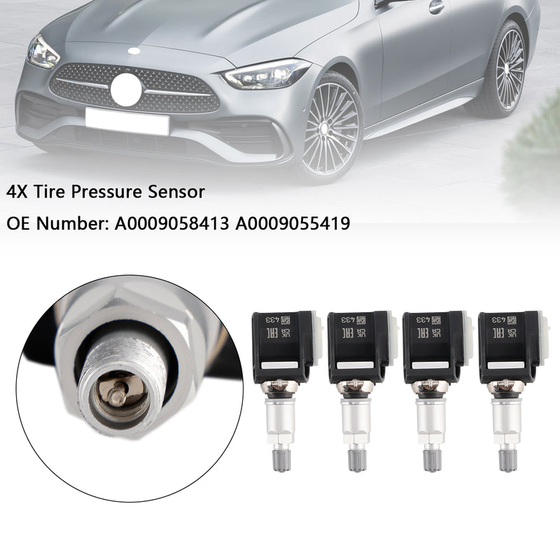 4x Tire Pressure Sensor A0009058413 A0009055419 For Mercedes E Class W214 S214