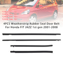 4PCS Weatherstrip Rubber Seal Door Belt For Honda FIT JAZZ 1st gen 2001-2008