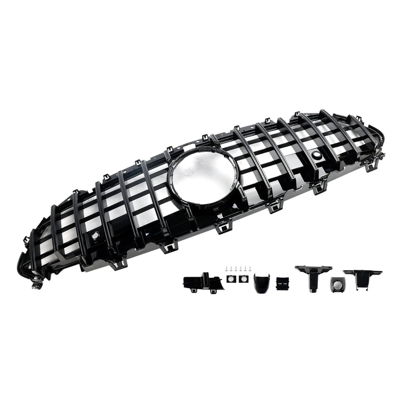 Black Front Bumper Grill Grille Fit Mercedes CLS C257 W257 Coupe 2018-2024