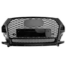 RSQ3 Style Front Honeycomb Grill Grille Fit Audi Q3 2016-2018 Gloss Black