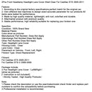 2Pcs Front Headlight Lens Cover Shell Clear For Cadillac STS 2005-2011