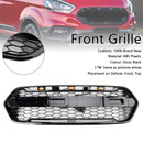 Gloss Black Front Bumper Grille Fit Ford Transit Custom Trail 2018-2023 W/ 3LED