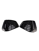 Black Front Honeycomb Fog Light Grille Cover Fit Audi A3 S-line 2021-2023