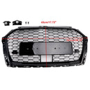 RS3 Style Honeycomb Front Grille Grill Fit Audi A3 S3 2017-2019 W/ACC Black
