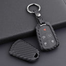 Leather Silicone Car Key Case Cover With Buckle For Cadillac