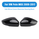Side Mirror Covers Rearview Housing Black for VW Polo MK5 2009-2017