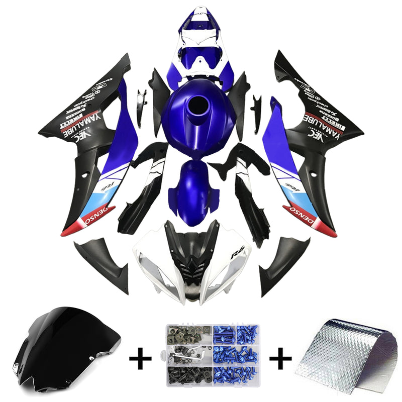 Amotopart Yamaha YZF 600 R6 2008-2016 Fairing Kit Bodywork Plastic ABS