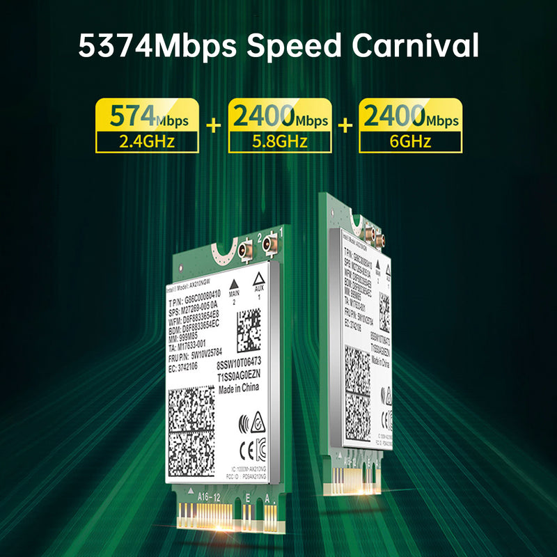 AX210 Module 5374Mbps High-Speed Wireless Gigabit Network Card Supports WIFI6