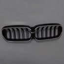Double Slat Front Kidney Grille Fit BMW 5 Series G30 G38 2021-2024 Gloss Black