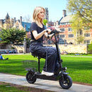 400W Electric Scooter for Adult with Seat 10" Commuter Electric Scooter with Carry Basket Up to 25 20MPH 25Miles Range