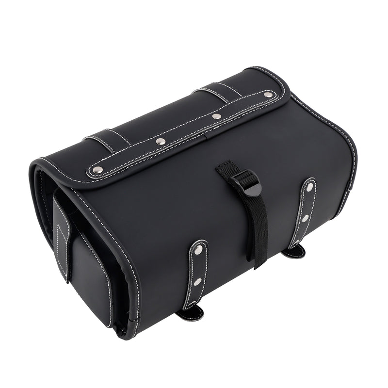 Pu Side Tail Bag Saddlebag Storage Pannier Luggage For Scooter Motorcycle Black