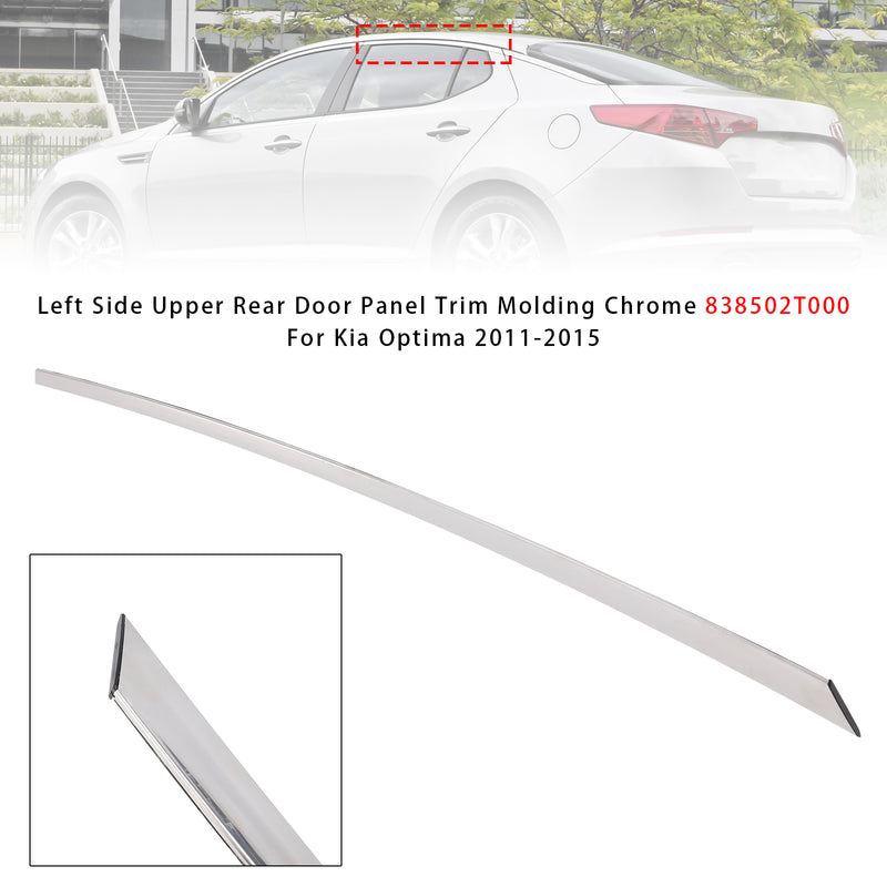 Left Side Upper Rear Door Panel Trim Molding Chrome For Kia Optima 2011-2015