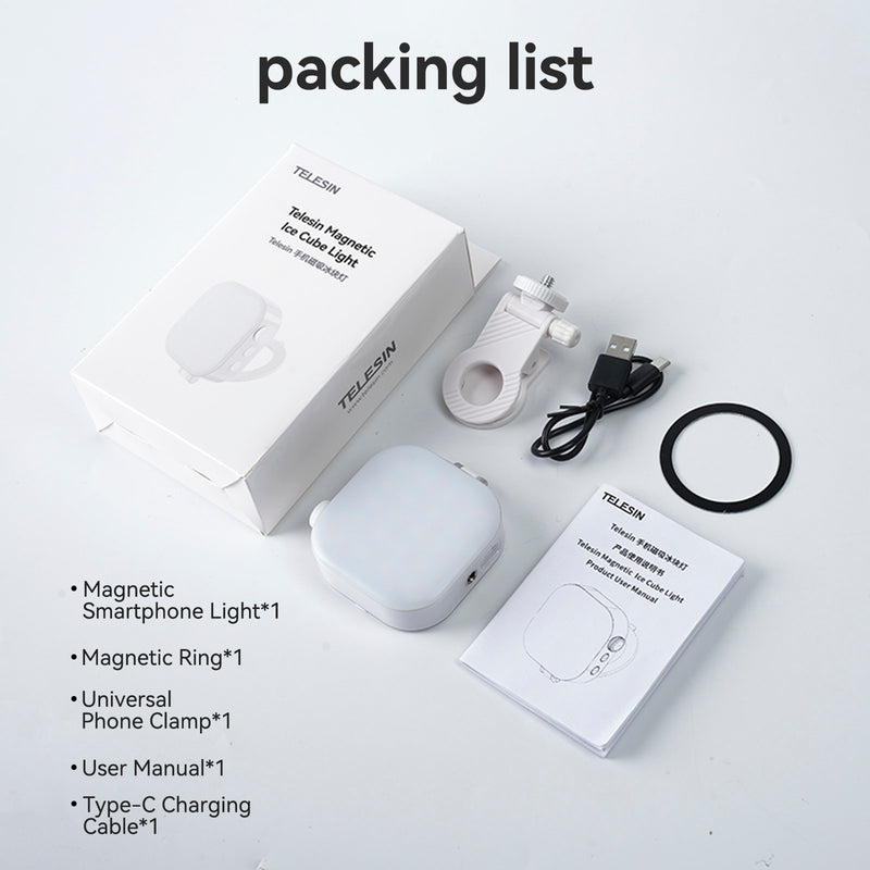 Full Color Mobile Phone Magnetic ICE Cube Light Mini Beauty Photo Pocket Light