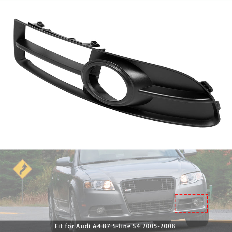 Front Left Side Bumper Grille Fog Light Grill For Audi A4 B7 S-Line S4 2005-08