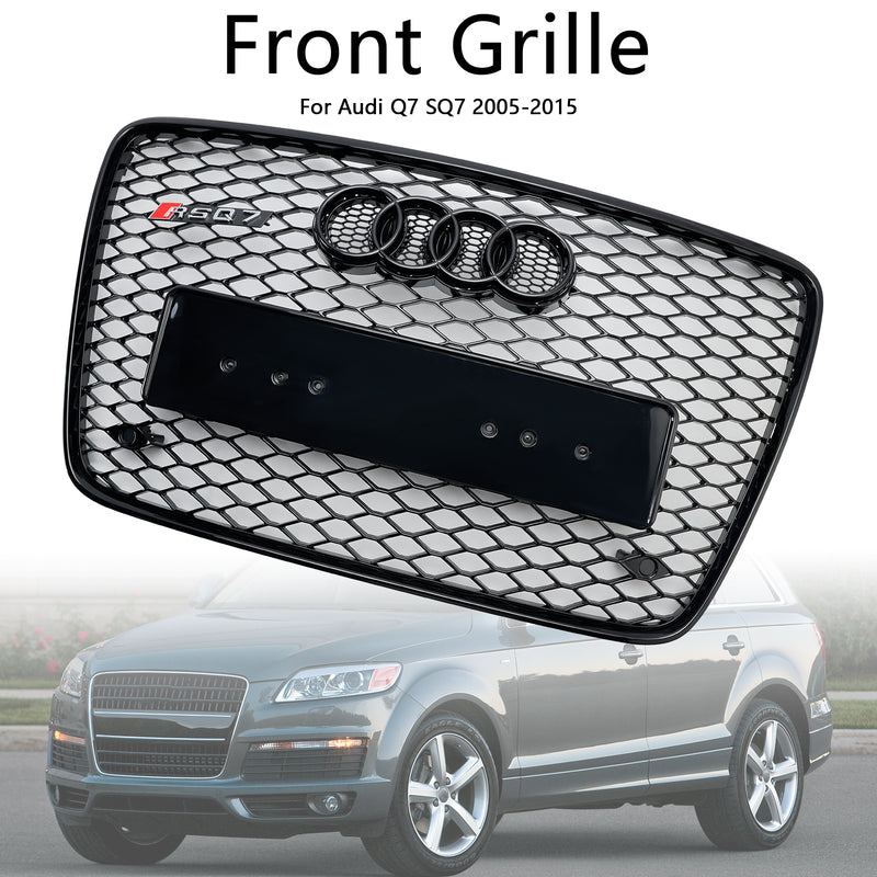 Gloss Black Front Bumper Radiator Vent Mesh Grille Grill Fit Audi Q7 2005-2015