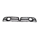 Front Bumper Honeycomb Fog Grille Cover For Audi A4 B7 S-Line S4 2005-2008 Black
