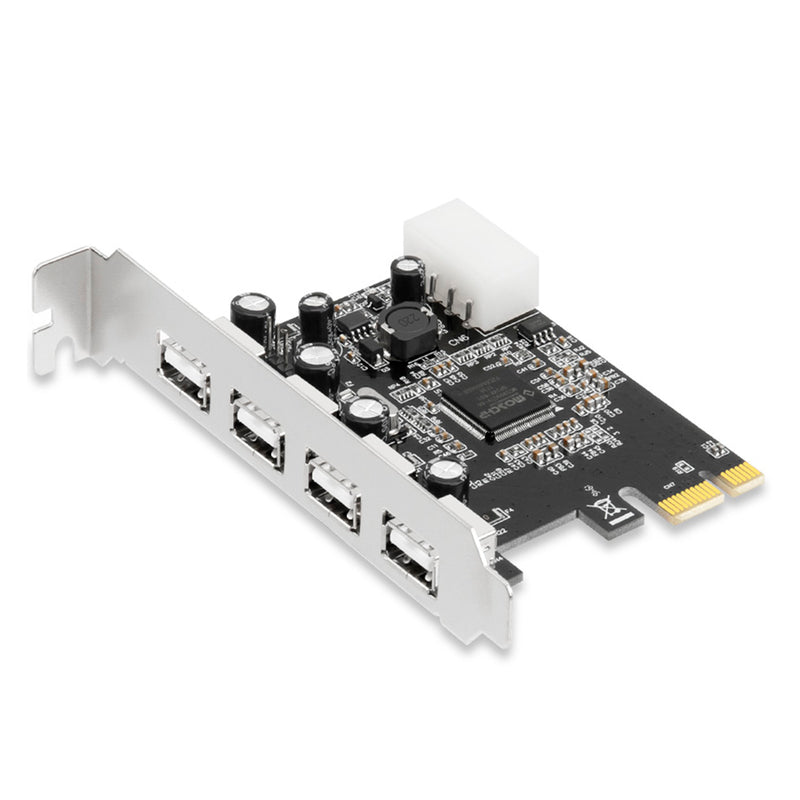 HUB PCIE to USB 2.0 Expansion Card Moschip Adapter Card Large 4PIN Power Supply