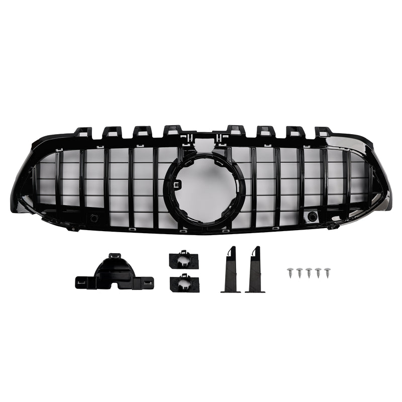 GT-Style Front Bumper Grille Fit Mercedes Benz A-Class W177 2019-2023 Black