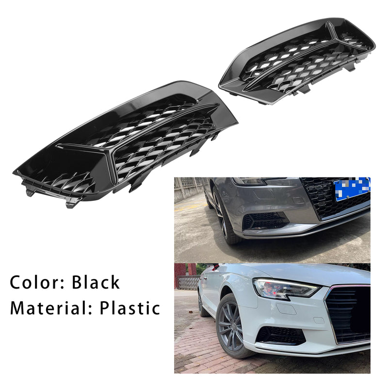 Front Bumper Grill Fog Light Cover Lamp Frame Trim Fit Audi A3 2017-2020