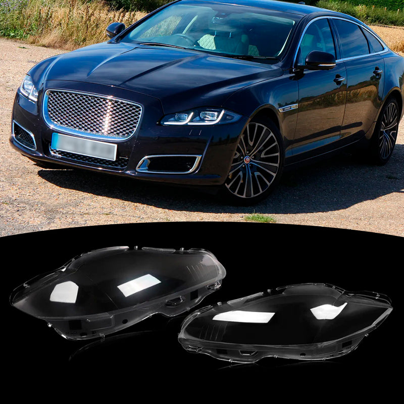 Pair Front Headlight Lens Cover Shell Clear For Jaguar XJ XJL 2010-2019