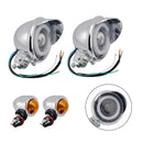 #D17 Headlight Lamp Spotlight Universal Coler Switch Fits Chrome For Motorcycle