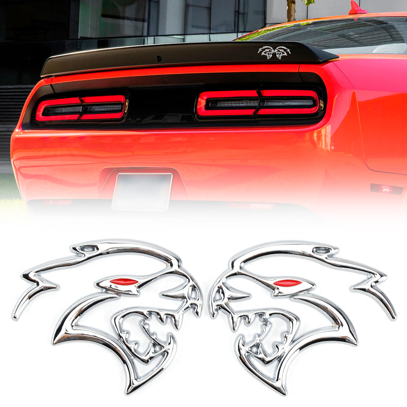 2x Hellcat Fender Side Emblem Badge Decal for SRT Hellcat Silver