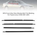 4PCS Front+Rear Door Window Belt Trim Molding For Toyota Lexus IS300 2001-2005