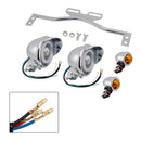 #D22 Headlight Lamp Spotlight Universal Coler Switch Fits Chrome For Motorcycle