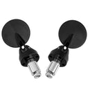 CNC ALUMINUM 50MM MINI HANDLE BAR END MIRROR SET D=35MM BLACK FOR VESPA