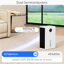 Dehumidifier 1000 sq.ft Dehumidifier for Home 120 Ounce Tank Quiet and Energy Saving Negative Ion Air Purification 7 Colors LED Light WithTouch Screen Portable Home Dehumidifier for Bedroom Bathroom Basement