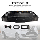 Matte Black Front Bumper Grille Grill Fit Ford Transit Custom 2013-2017 W/LED