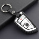 Leather Silicone Car Key Case Cover With Buckle For BMW
