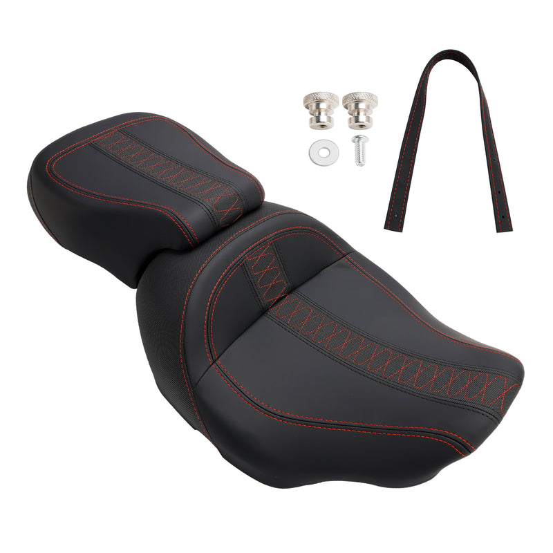 Complete Cushion Rider Passenger Seat Orange Fits For Touring Cvo Glide 23-24 Orange