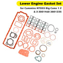 Lower Engine Gasket Set for Cummins NT855 Big Cams 1 2 & 3 3801468 3801235