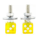 M6 Plastic Custom Head Dice License Plate Frame Screws Bolts Hardware Yellow X2